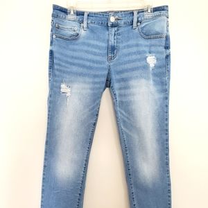 Womens Aeropostale Low Rise Skinny Jegging Stretch Denim Blue Jeans Size 12 Long
